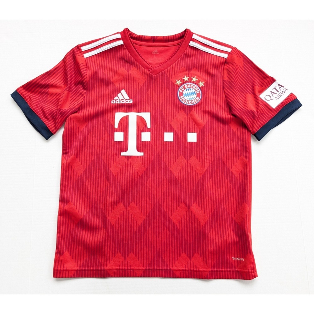YOUTH LARGE FC Bayern Munchen Jersey Red T-Mobile Adidas Munich 2018 Home